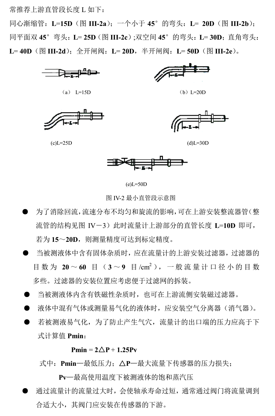 有機(jī)溶劑用渦輪流量計(jì)管道安裝2